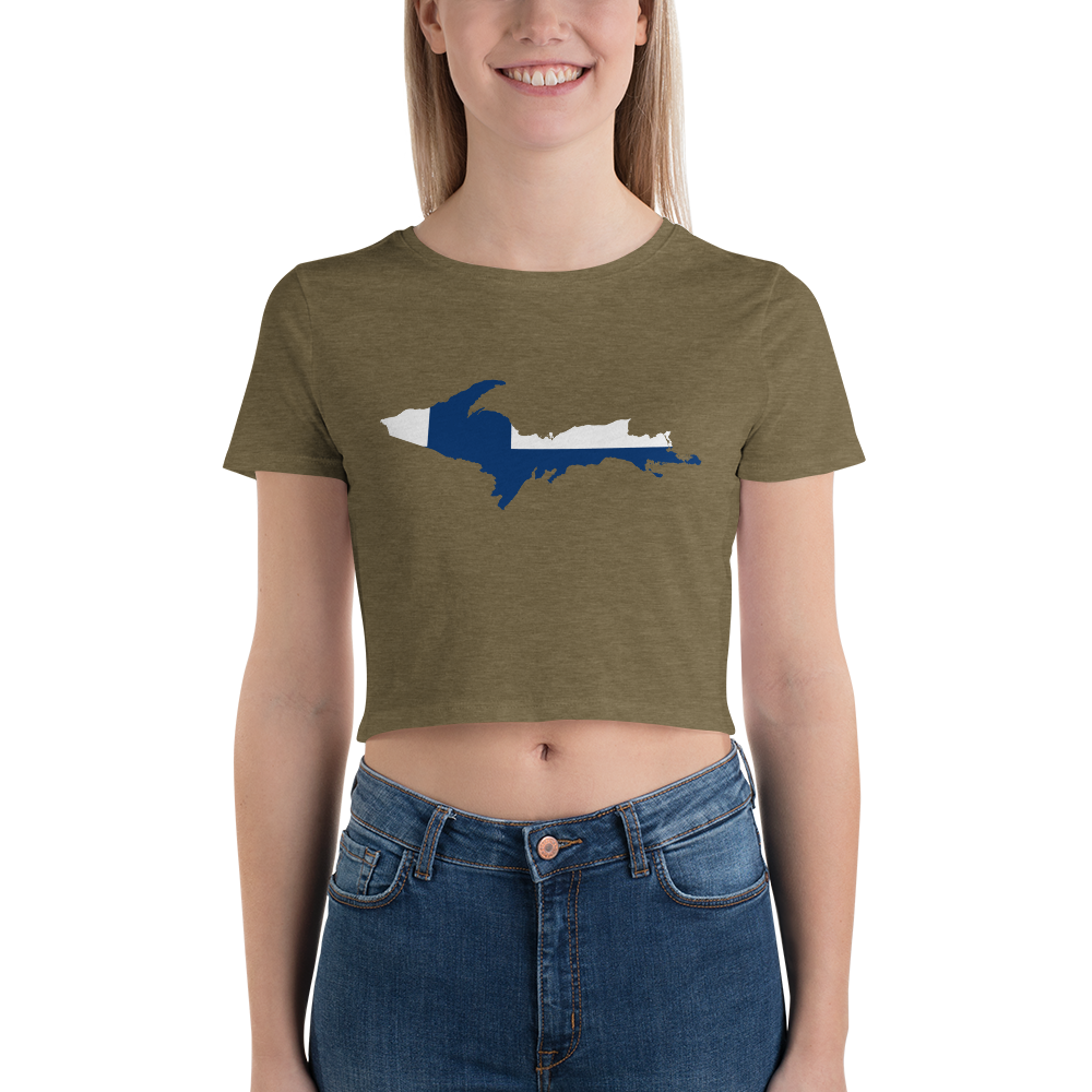 Michigan Upper Peninsula Crop Top (w/ UP Finland Flag Outline)