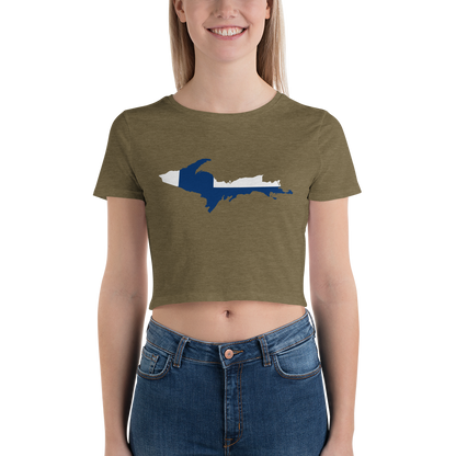 Michigan Upper Peninsula Crop Top (w/ UP Finland Flag Outline)