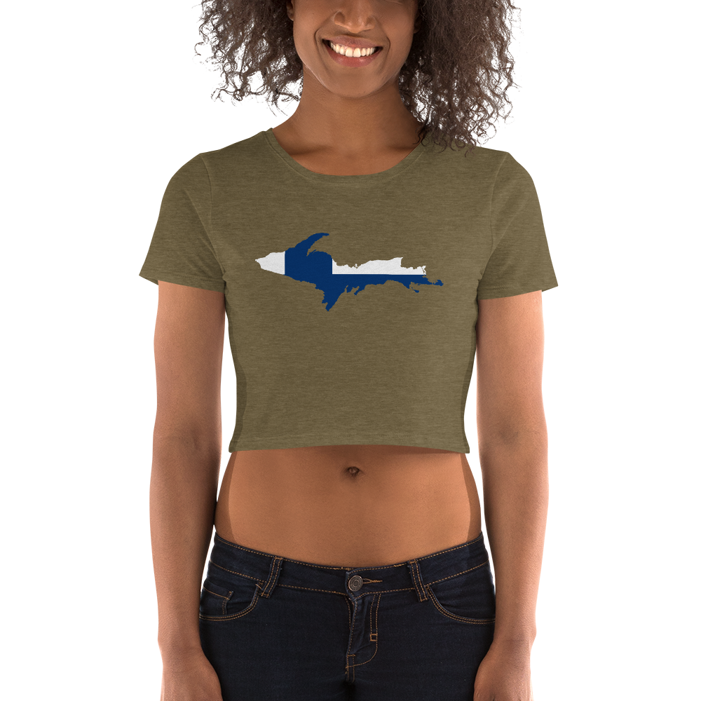 Michigan Upper Peninsula Crop Top (w/ UP Finland Flag Outline)