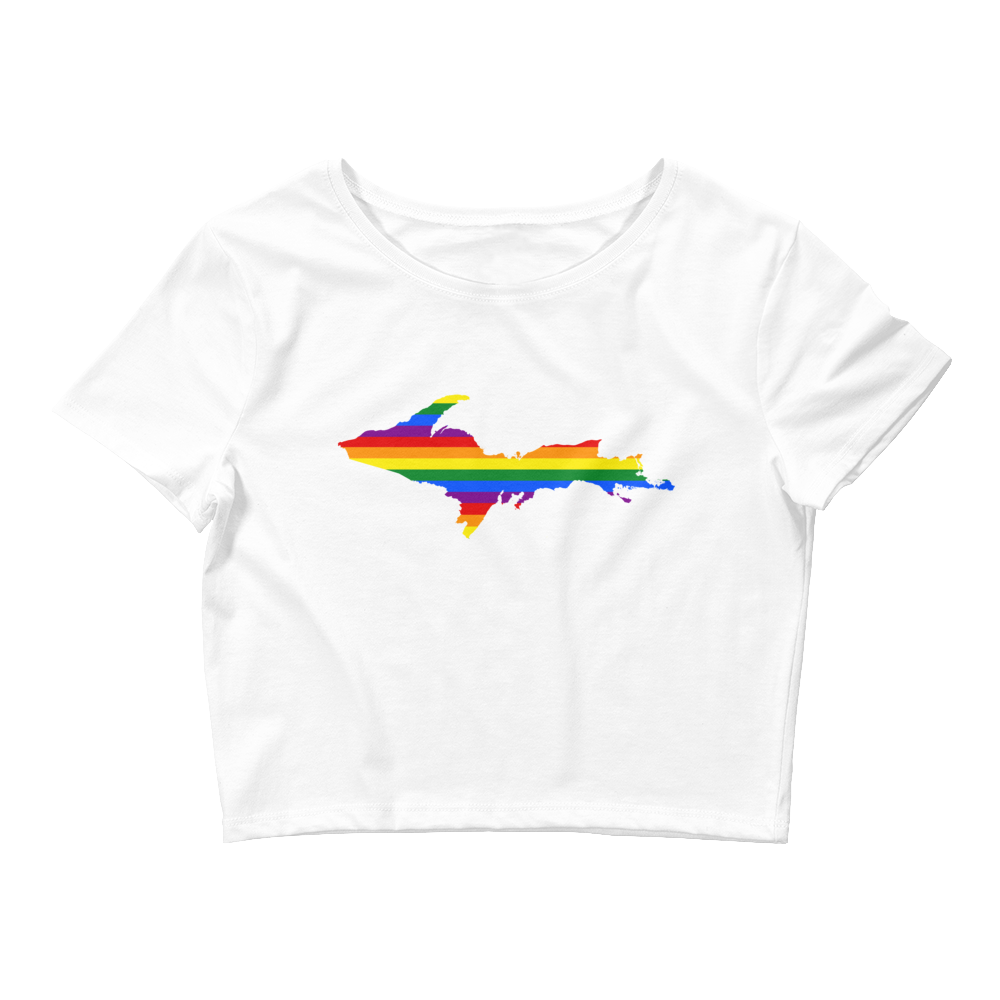 Michigan Upper Peninsula Crop Top (w/ UP Pride Flag Outline)