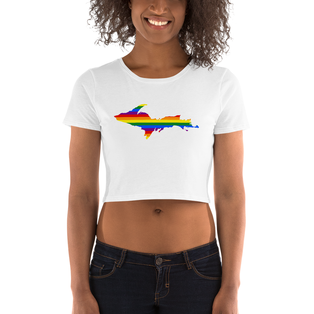 Michigan Upper Peninsula Crop Top (w/ UP Pride Flag Outline)