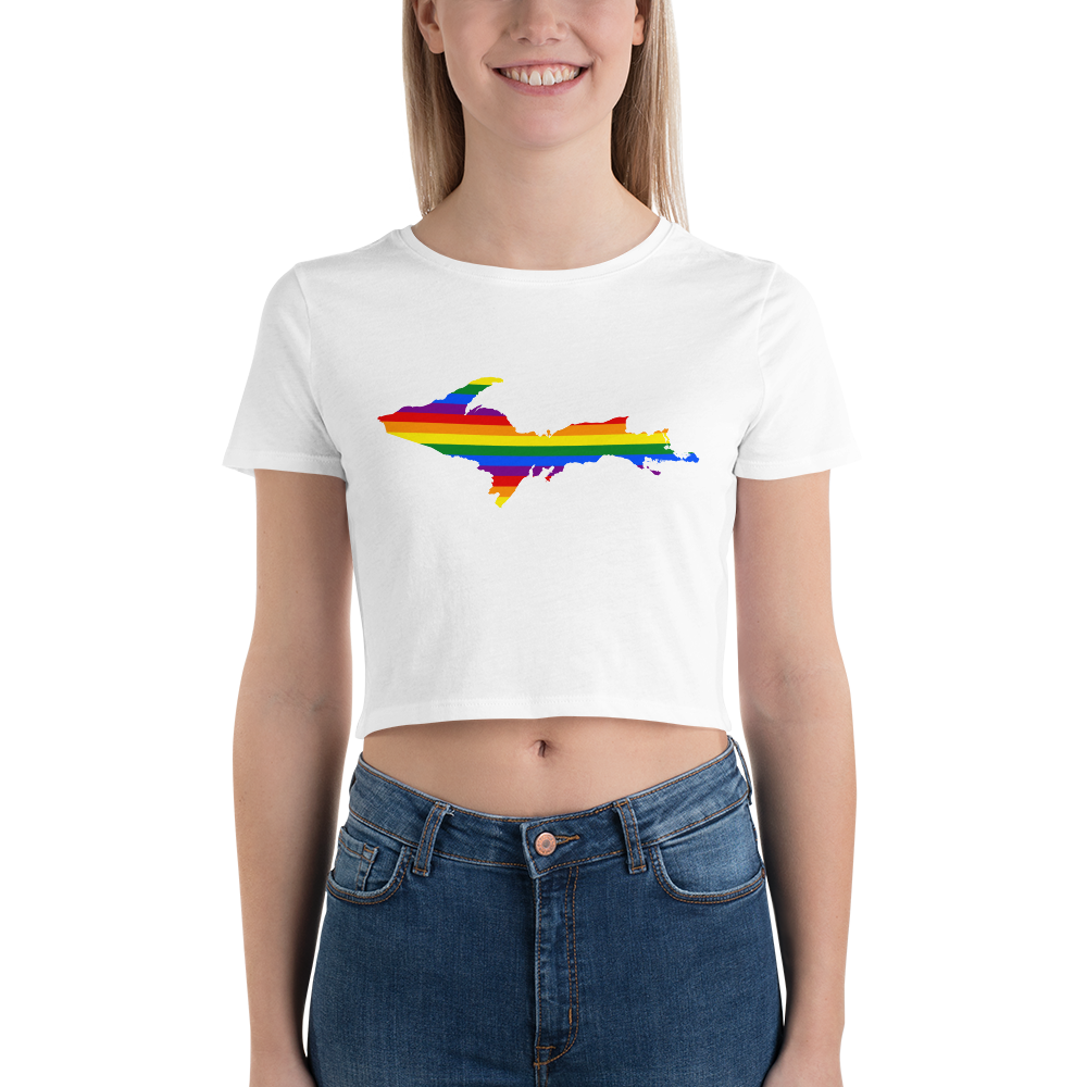 Michigan Upper Peninsula Crop Top (w/ UP Pride Flag Outline)