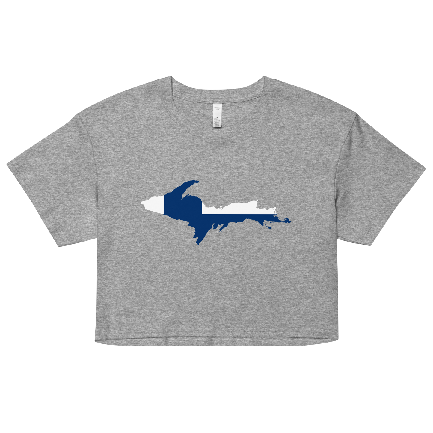 Michigan Upper Peninsula Relaxed Crop Top (w/ UP Finland Flag Outline)