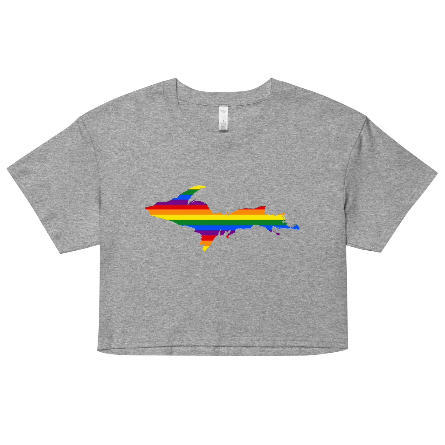 Michigan Upper Peninsula Relaxed Crop Top (w/ UP Pride Flag Outline)