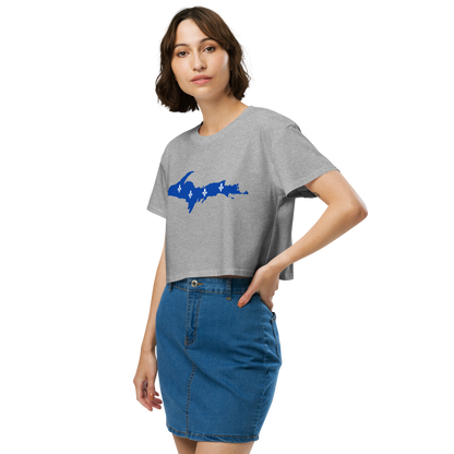 Michigan Upper Peninsula Relaxed Crop Top (w/ UP Quebec Flag Outline)