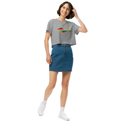 Michigan Upper Peninsula Relaxed Crop Top (w/ UP Pride Flag Outline)