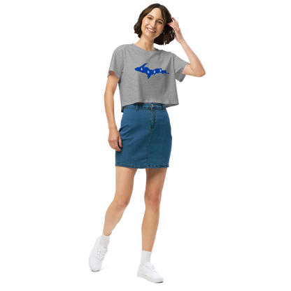 Michigan Upper Peninsula Relaxed Crop Top (w/ UP Quebec Flag Outline)