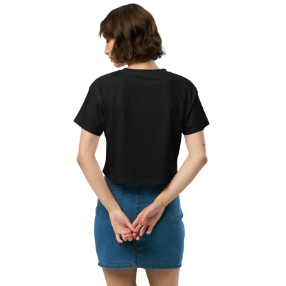 Michigan Upper Peninsula Relaxed Crop Top (w/ UP Finland Flag Outline)