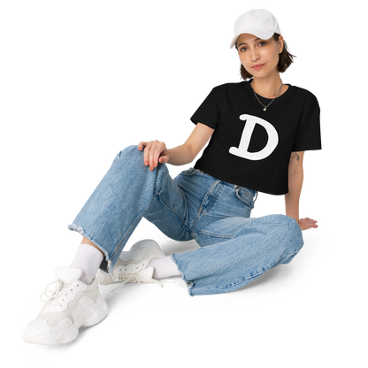 Detroit 'Old French D' Relaxed Crop Top