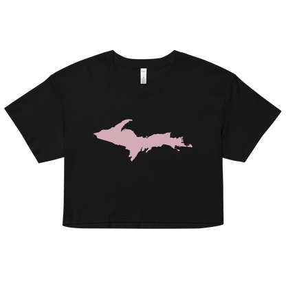 Michigan Upper Peninsula Relaxed Crop Top (w/ Pink UP Outline)