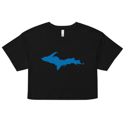 Michigan Upper Peninsula Relaxed Crop Top (W/ Azure UP Outline)