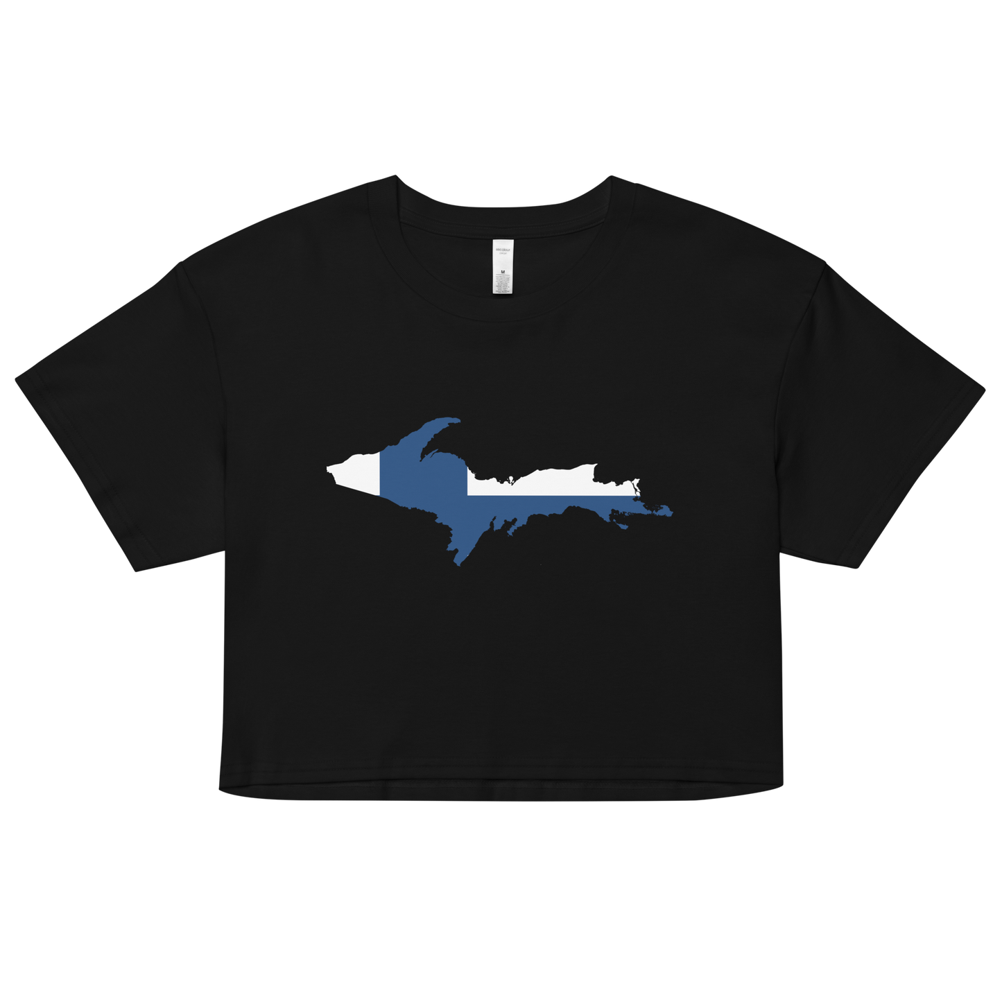 Michigan Upper Peninsula Relaxed Crop Top (w/ UP Finland Flag Outline)