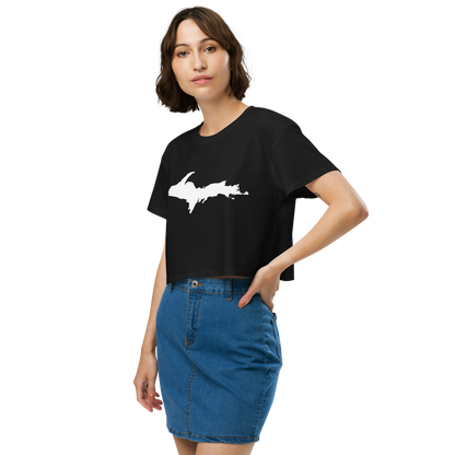 Michigan Upper Peninsula Relaxed Crop Top (w/ UP Outline)