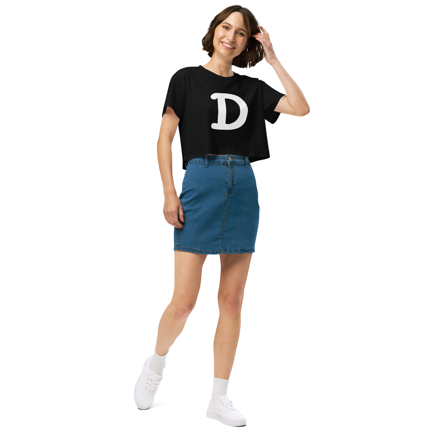 Detroit 'Old French D' Relaxed Crop Top