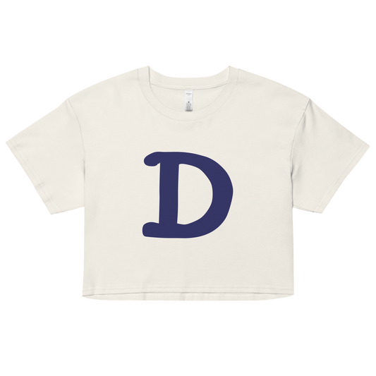 Detroit 'Old French D' Relaxed Crop Top