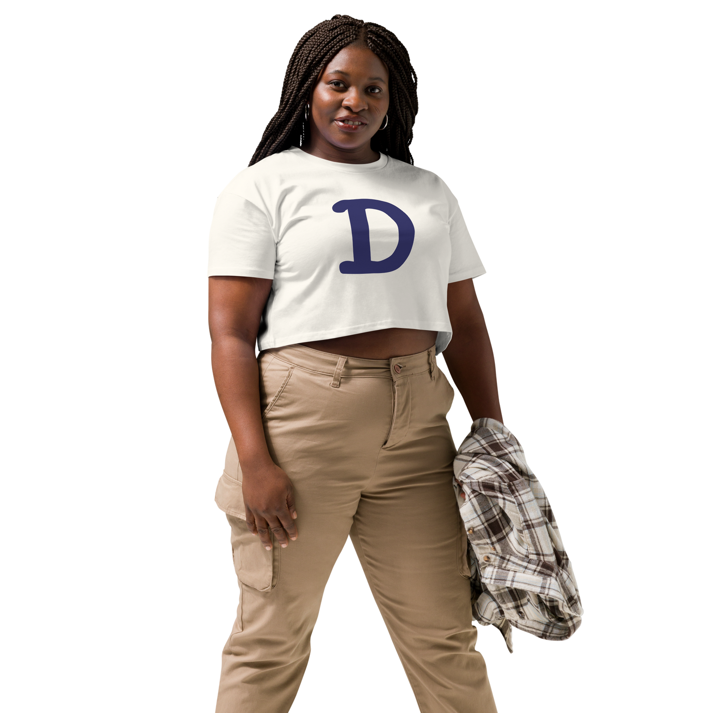 Detroit 'Old French D' Relaxed Crop Top