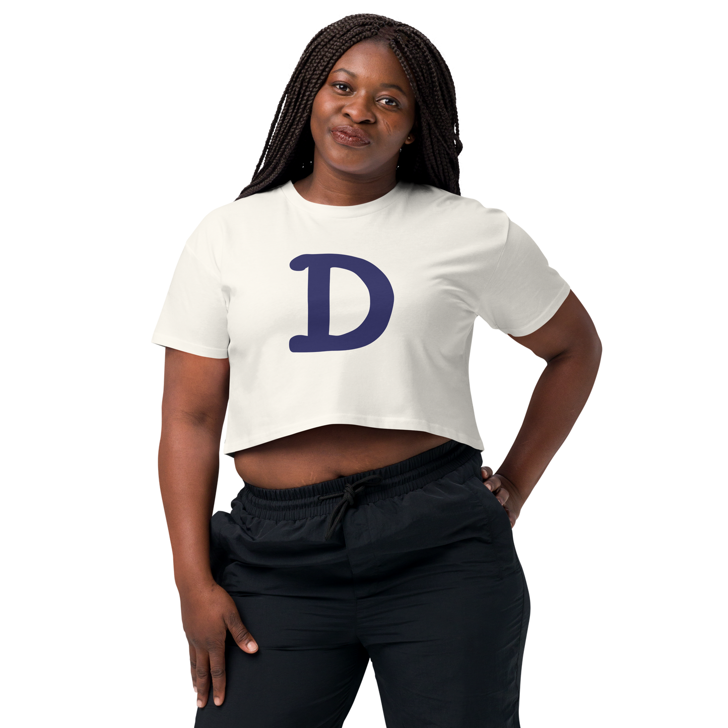 Detroit 'Old French D' Relaxed Crop Top