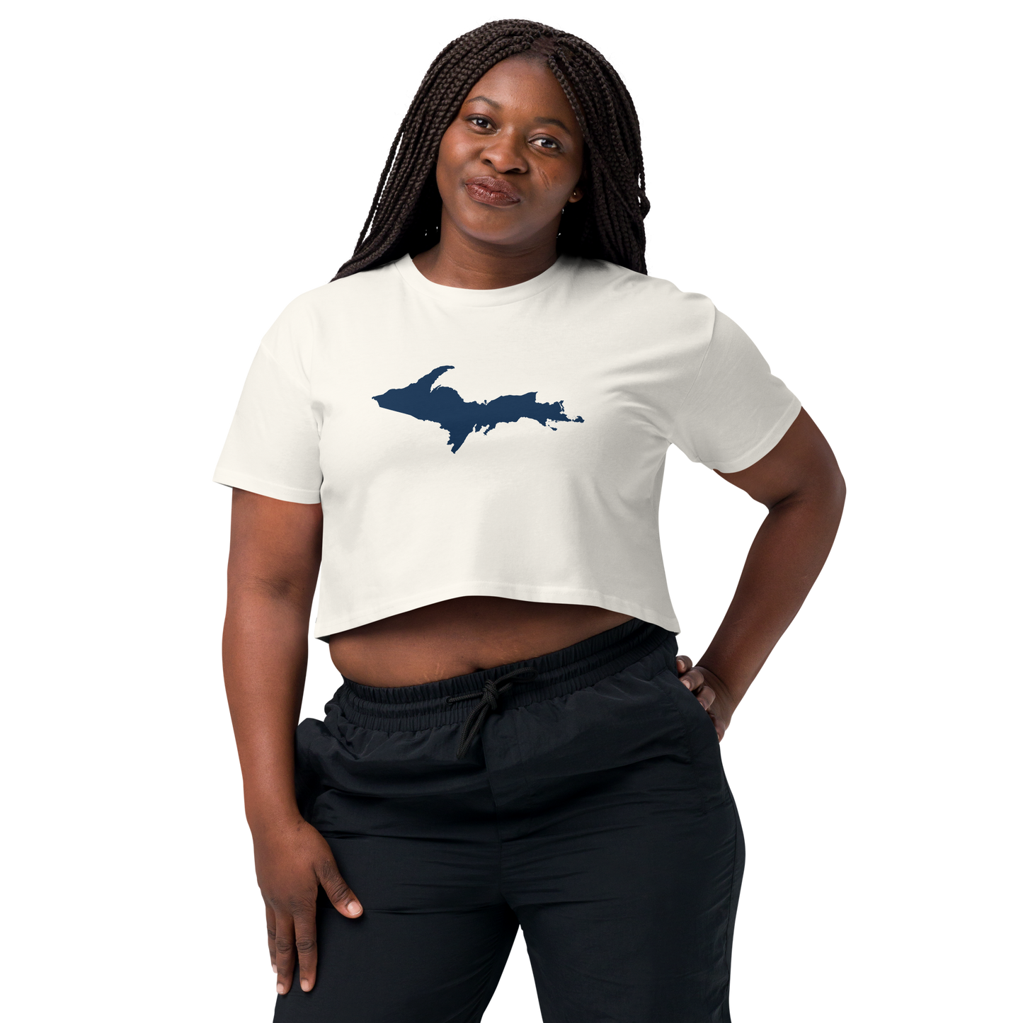 Michigan Upper Peninsula Relaxed Crop Top (w/ UP Outline)