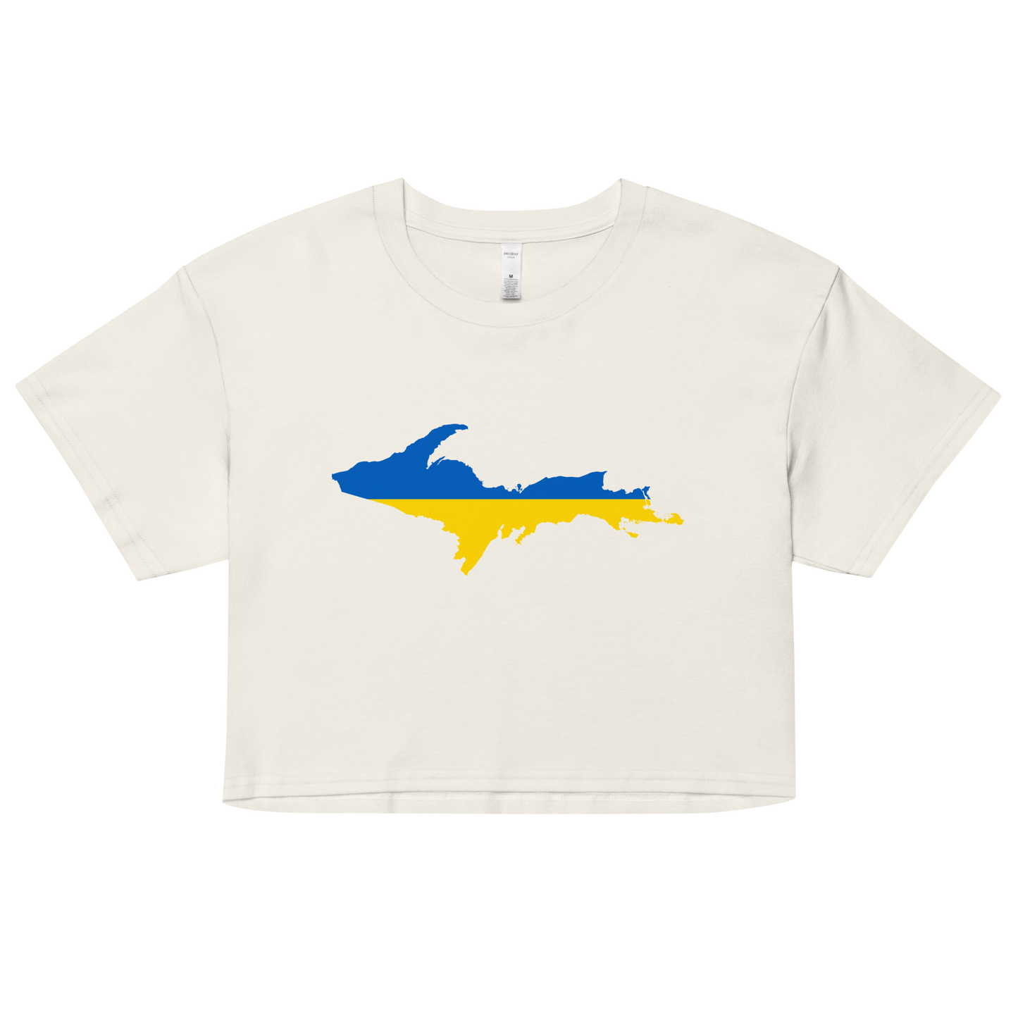 Michigan Upper Peninsula Relaxed Crop Top (w/ UP Ukraine Flag Outline)