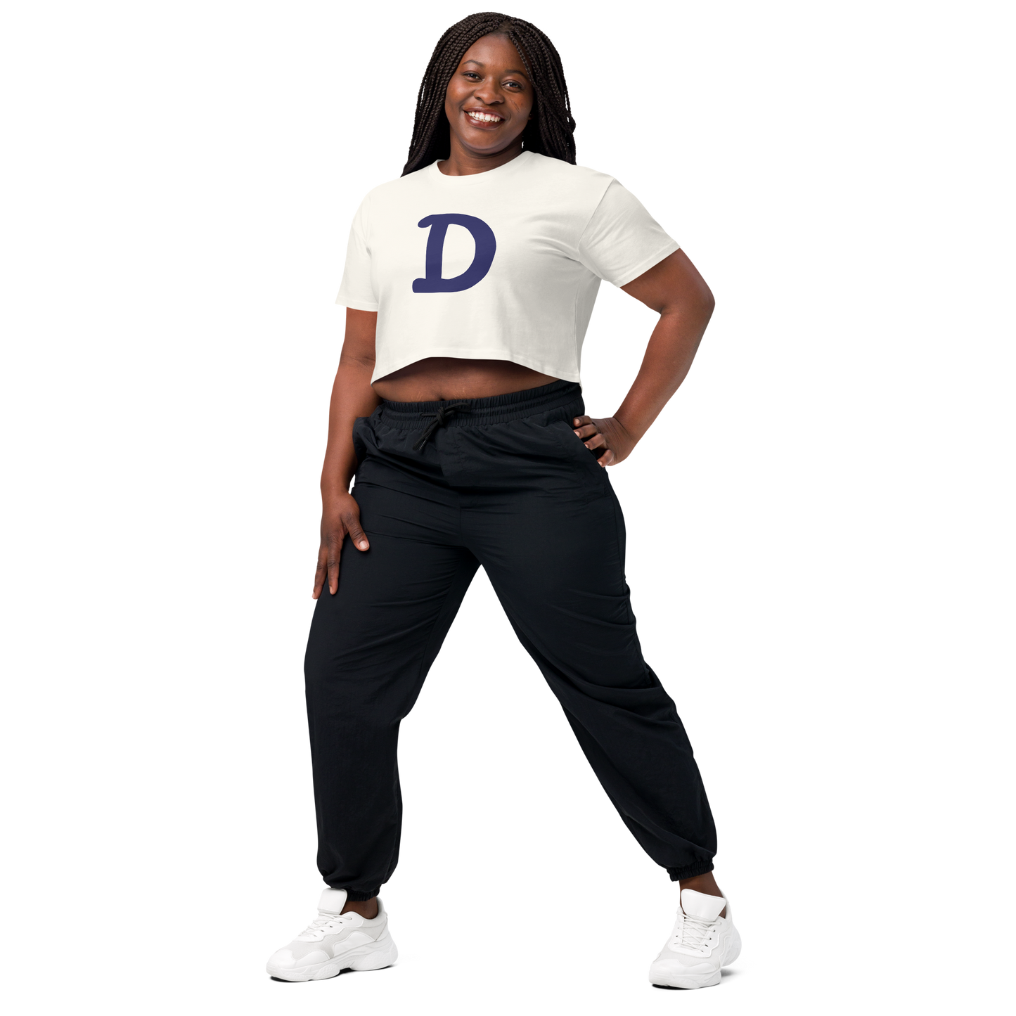 Detroit 'Old French D' Relaxed Crop Top