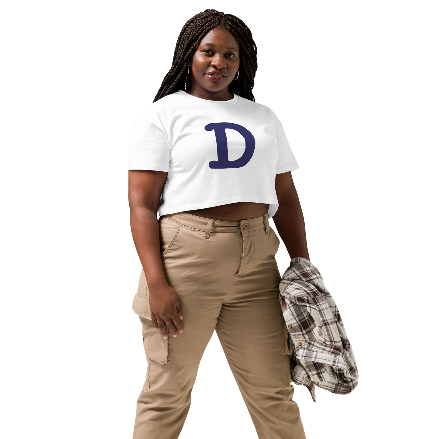 Detroit 'Old French D' Relaxed Crop Top