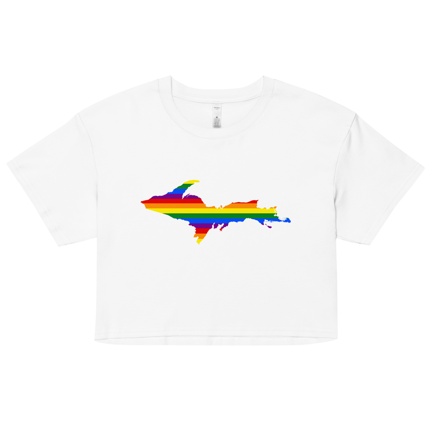 Michigan Upper Peninsula Relaxed Crop Top (w/ UP Pride Flag Outline)