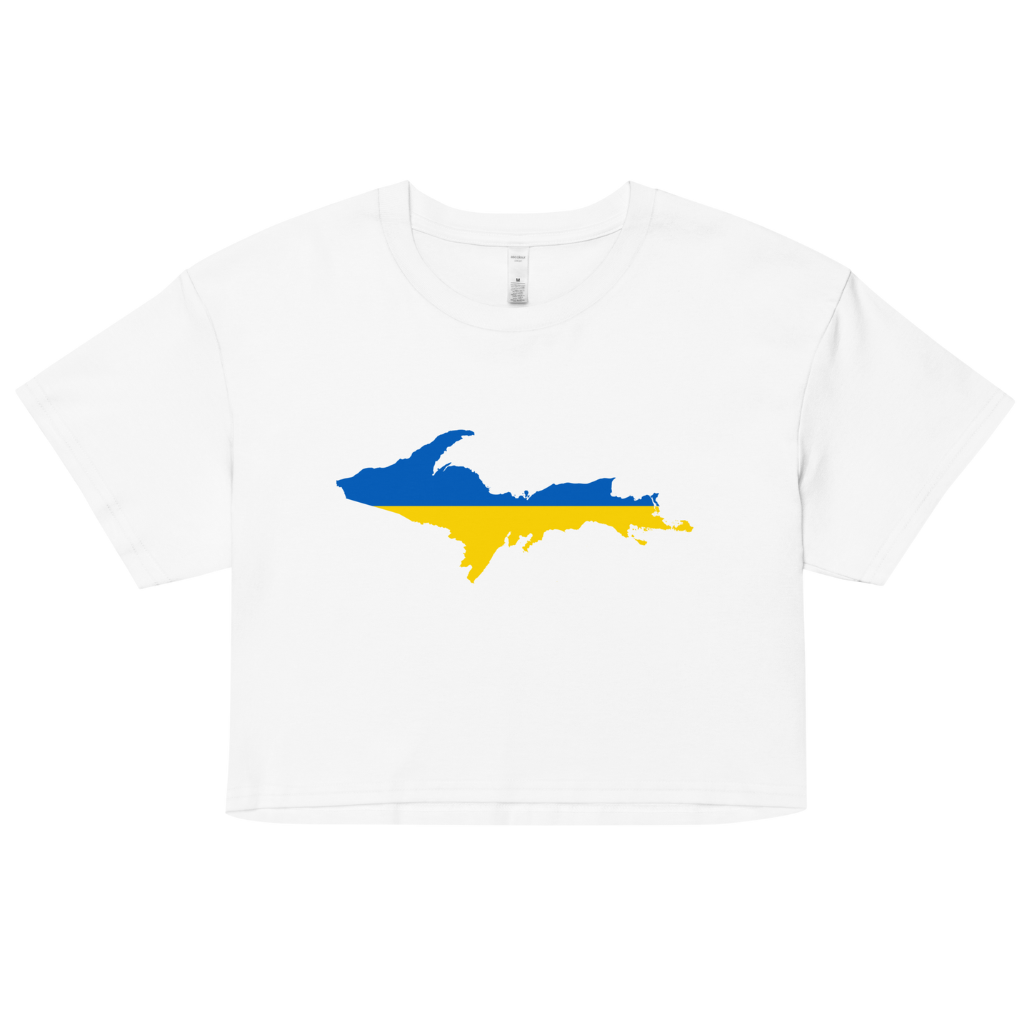 Michigan Upper Peninsula Relaxed Crop Top (w/ UP Ukraine Flag Outline)