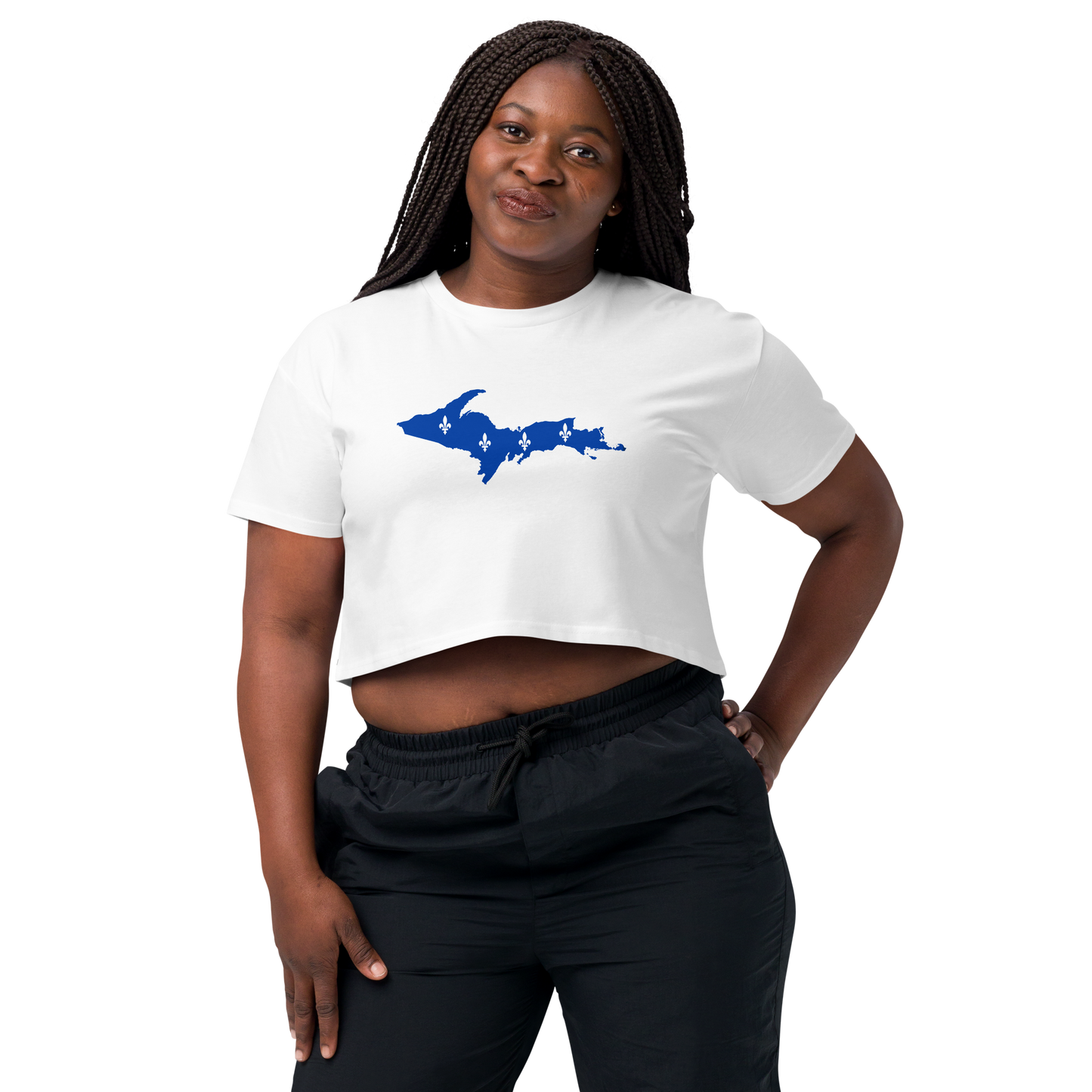 Michigan Upper Peninsula Relaxed Crop Top (w/ UP Quebec Flag Outline)