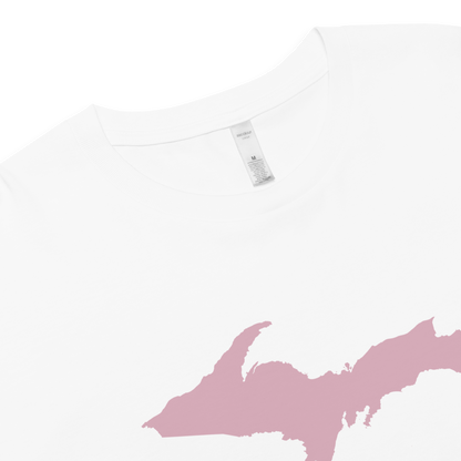 Michigan Upper Peninsula Relaxed Crop Top (w/ Pink UP Outline)