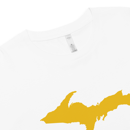 Michigan Upper Peninsula Relaxed Crop Top (w/ Gold UP Outline)