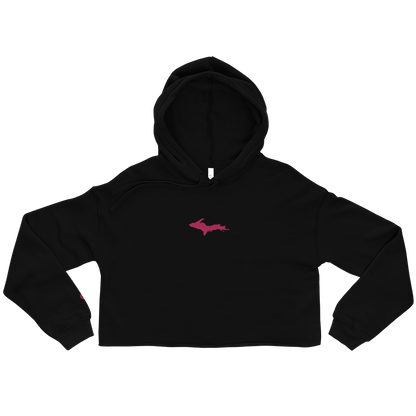 Michigan Upper Peninsula Hoodie (w/ Embroidered Pink UP Outline) | Premium Cropped