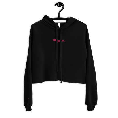 Michigan Upper Peninsula Hoodie (w/ Embroidered Pink UP Outline) | Premium Cropped