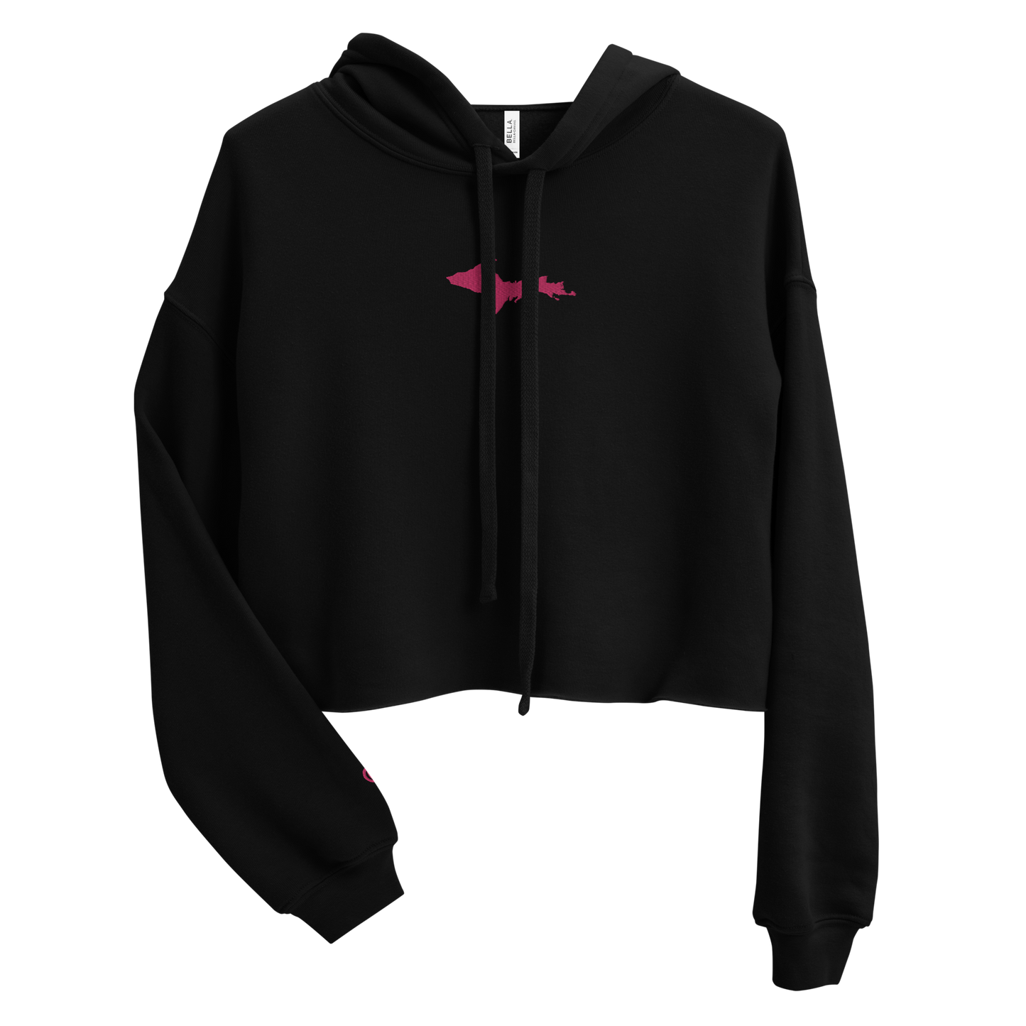 Michigan Upper Peninsula Hoodie (w/ Embroidered Pink UP Outline) | Premium Cropped