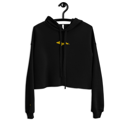 Michigan Upper Peninsula Hoodie (w/ Embroidered Gold UP Outline) | Premium Cropped