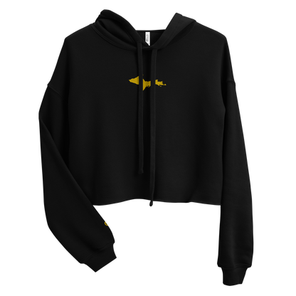 Michigan Upper Peninsula Hoodie (w/ Embroidered Gold UP Outline) | Premium Cropped