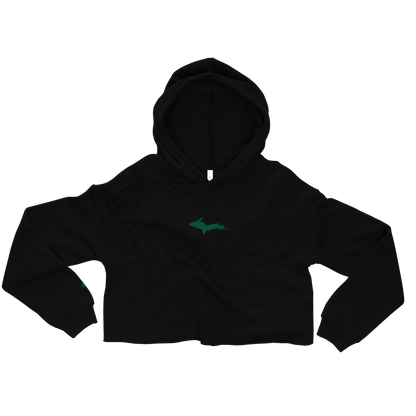 Michigan Upper Peninsula Hoodie (w/ Embroidered Green UP Outline) | Premium Cropped