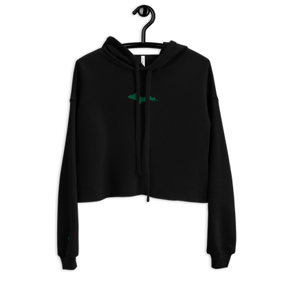 Michigan Upper Peninsula Hoodie (w/ Embroidered Green UP Outline) | Premium Cropped