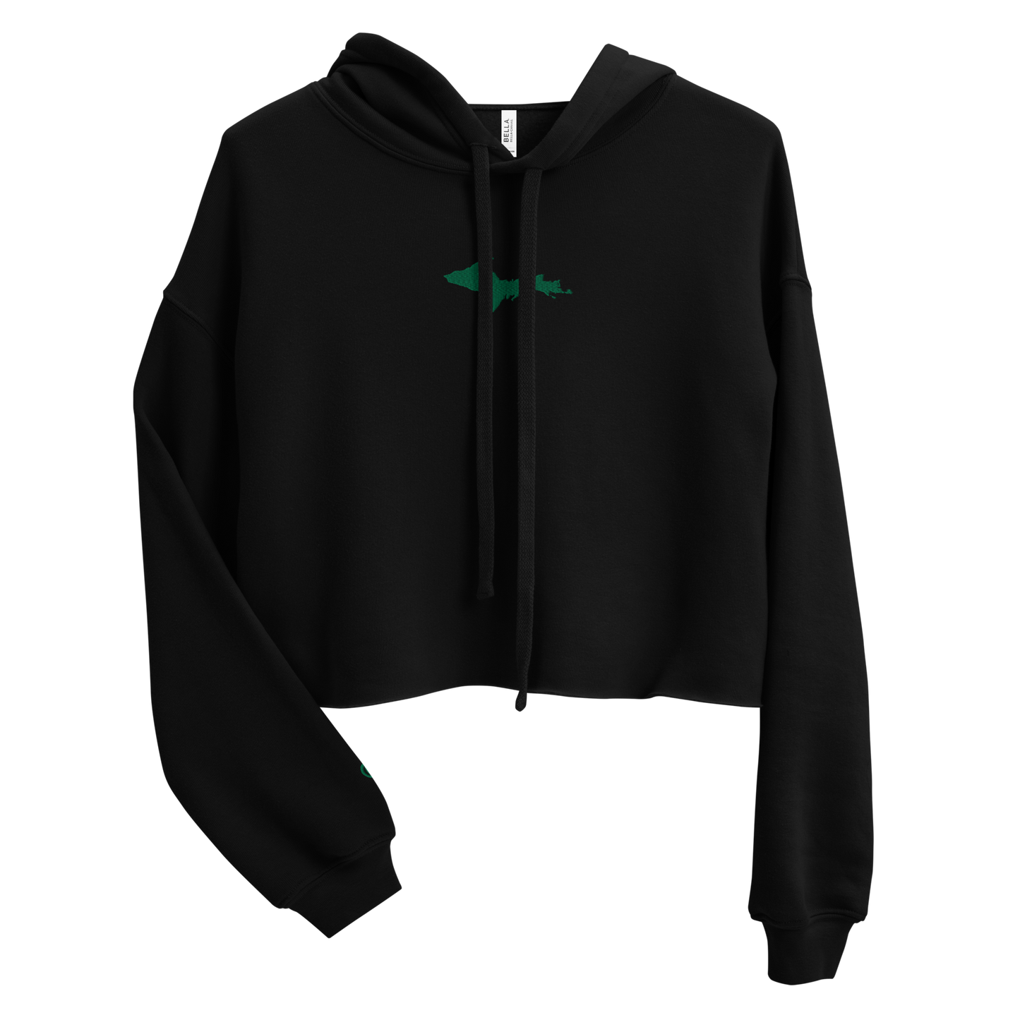 Michigan Upper Peninsula Hoodie (w/ Embroidered Green UP Outline) | Premium Cropped