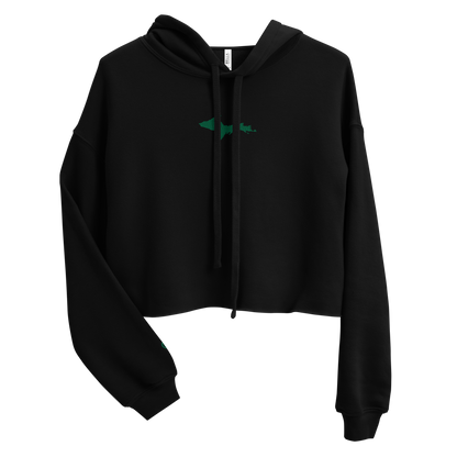 Michigan Upper Peninsula Hoodie (w/ Embroidered Green UP Outline) | Premium Cropped