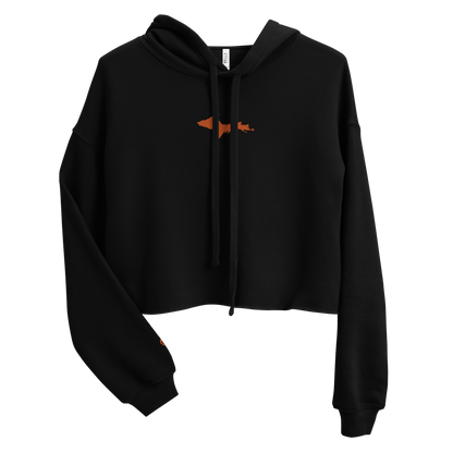 Michigan Upper Peninsula Hoodie (w/ Embroidered Orange UP Outline) | Premium Cropped