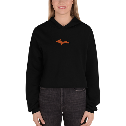 Michigan Upper Peninsula Hoodie (w/ Embroidered Orange UP Outline) | Premium Cropped