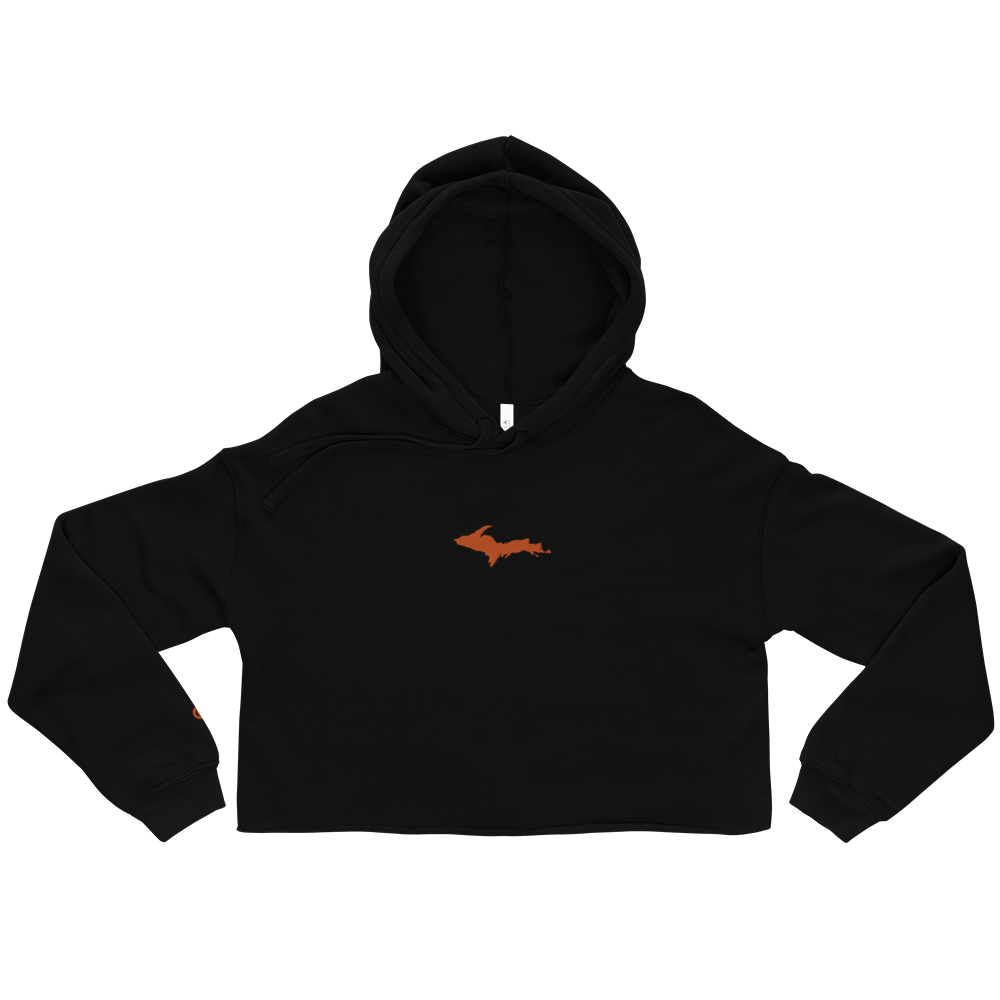 Michigan Upper Peninsula Hoodie (w/ Embroidered Orange UP Outline) | Premium Cropped