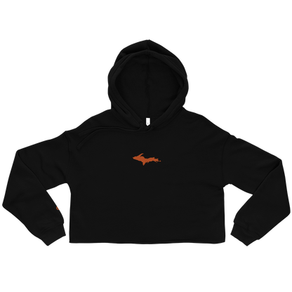 Michigan Upper Peninsula Hoodie (w/ Embroidered Orange UP Outline) | Premium Cropped