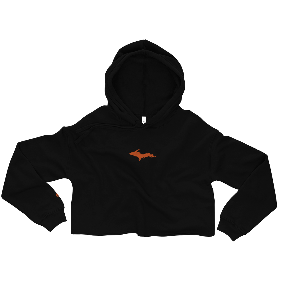 Michigan Upper Peninsula Hoodie (w/ Embroidered Orange UP Outline) | Premium Cropped