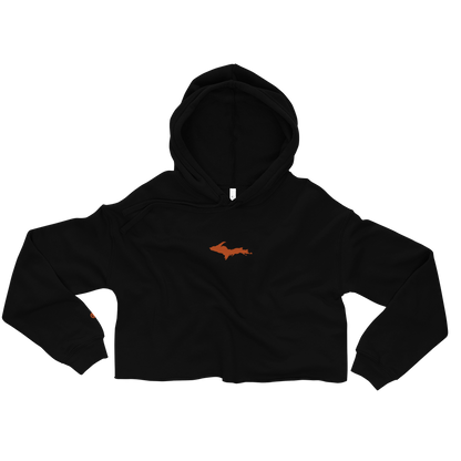 Michigan Upper Peninsula Hoodie (w/ Embroidered Orange UP Outline) | Premium Cropped