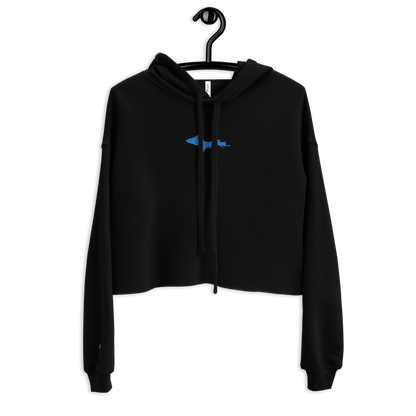 Michigan Upper Peninsula Hoodie (w/ Embroidered Azure UP Outline) | Premium Cropped