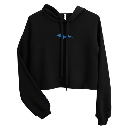 Michigan Upper Peninsula Hoodie (w/ Embroidered Azure UP Outline) | Premium Cropped