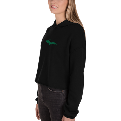 Michigan Upper Peninsula Hoodie (w/ Embroidered Green UP Outline) | Premium Cropped