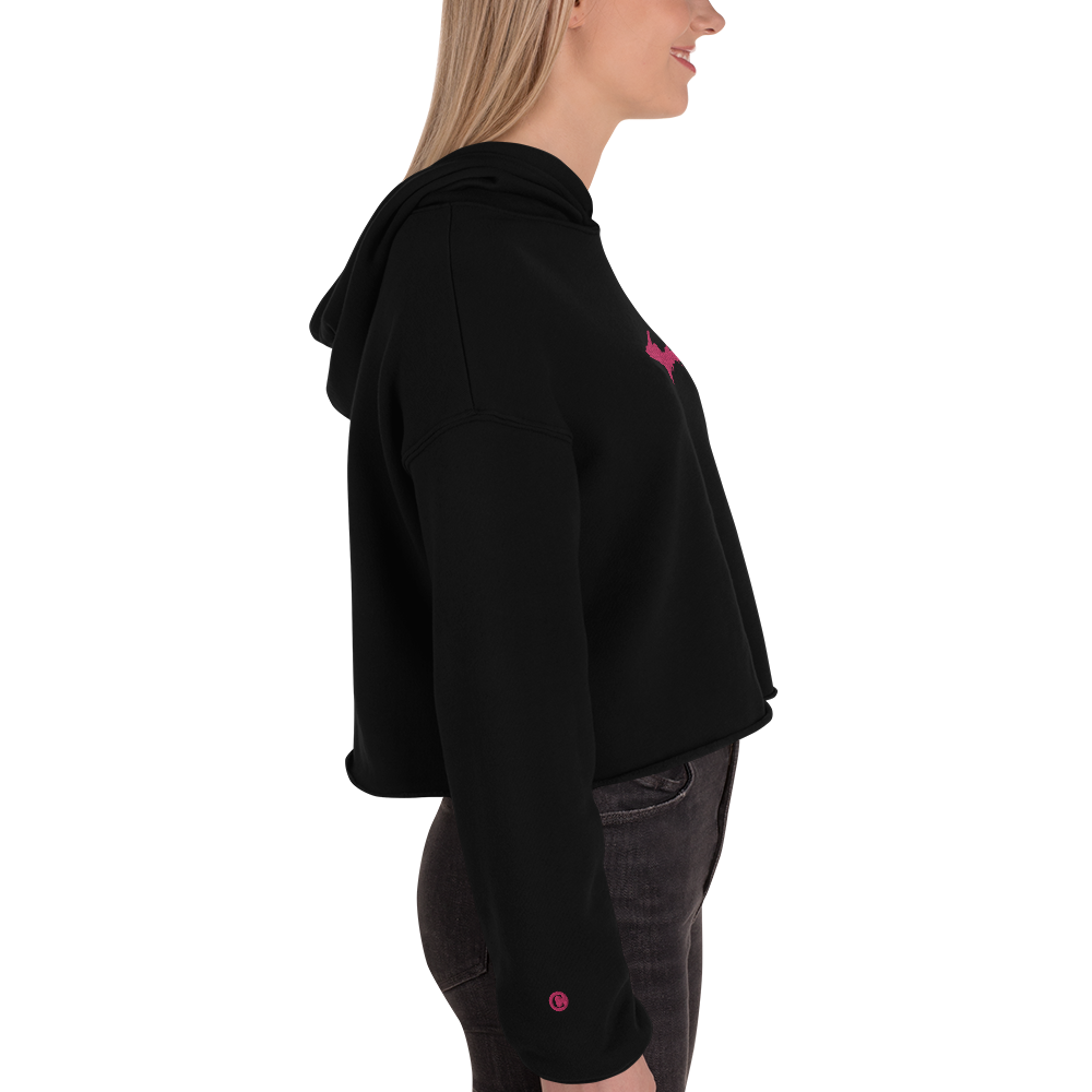 Michigan Upper Peninsula Hoodie (w/ Embroidered Pink UP Outline) | Premium Cropped