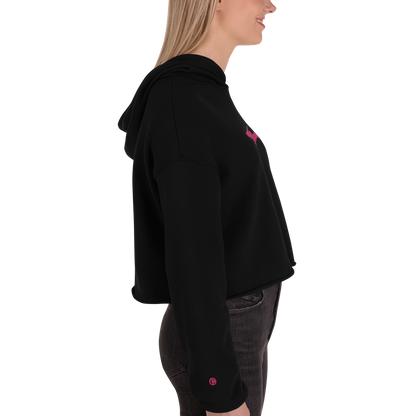 Michigan Upper Peninsula Hoodie (w/ Embroidered Pink UP Outline) | Premium Cropped